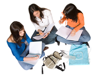 Students taking notes