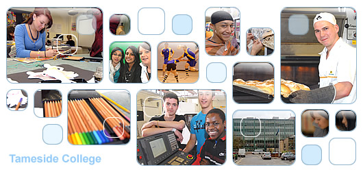 Images of students at Tameside College