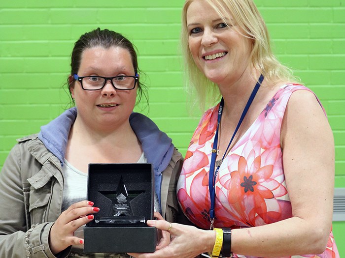 Rebecca receives the skills to independence award