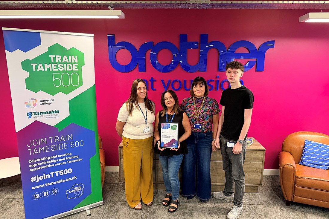 Sam from Brother with Anna from the apprenticeships team
