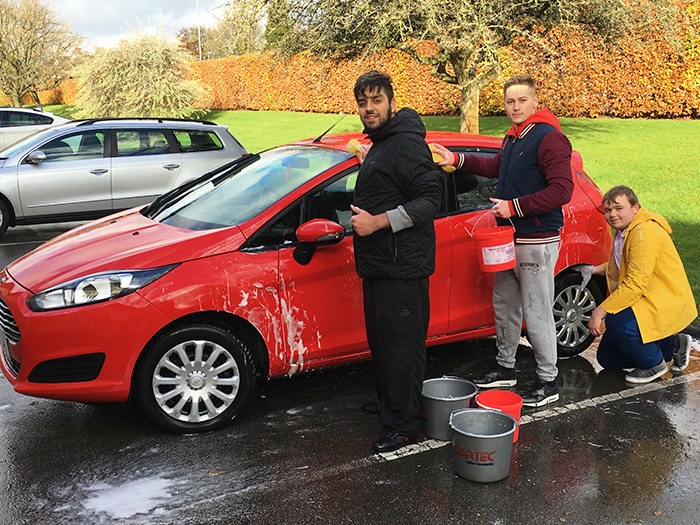 Business students found fundraising success with their car wash business 