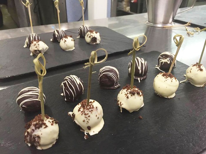 White and milk chocolate cake pops were a hit on the night with guests 