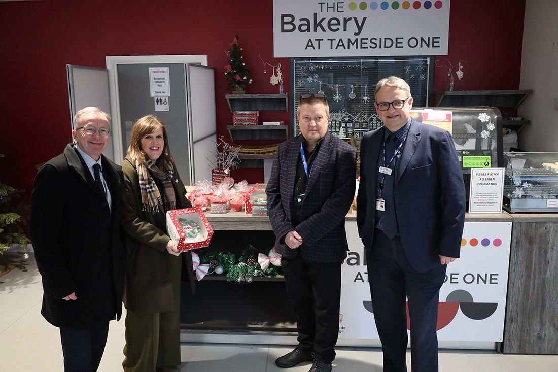 College and council leaders in the restaurant