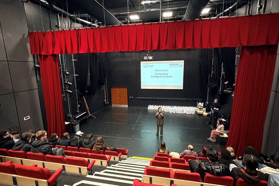 Students hear from assistant principal Jennie Arnold