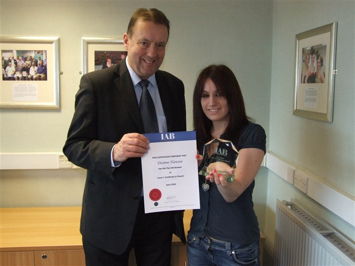 Student of the year Dianne Hanson collecting her award