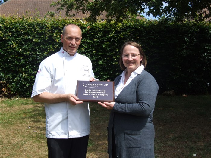 Bakery tutor, Steve Salt receiving the Louis Lesaffre Cup.