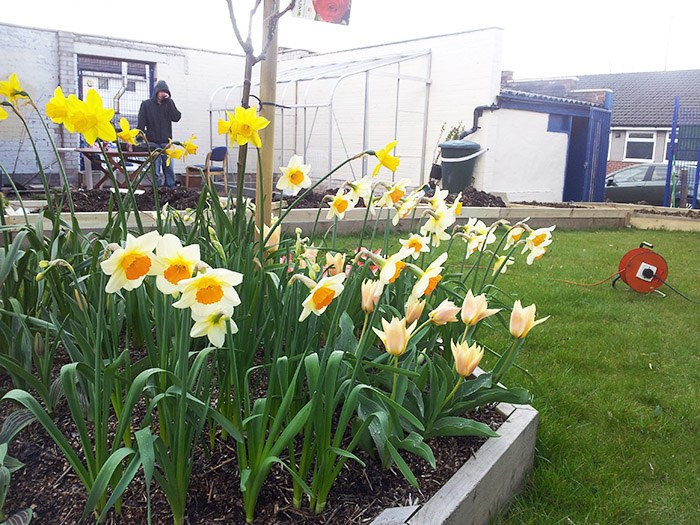 E2E students renovate garden.