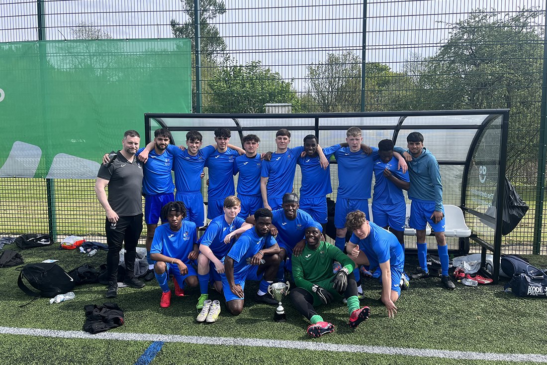 The football team after their winning match