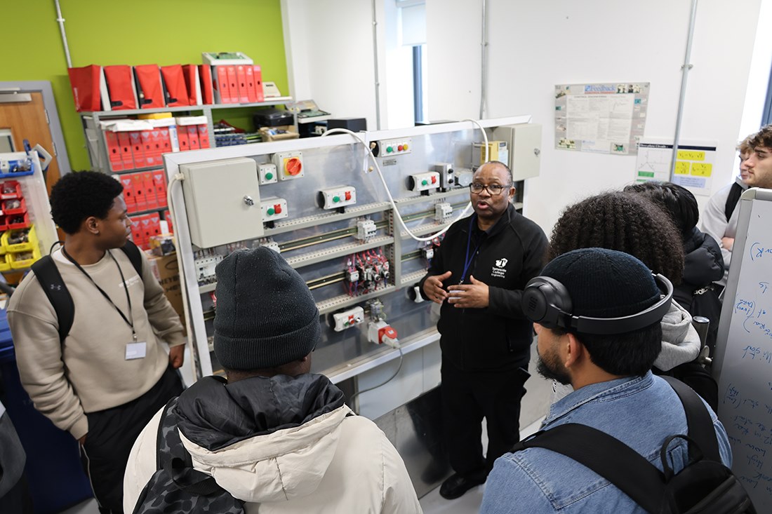 Students learning about the tech used on GMIoT courses