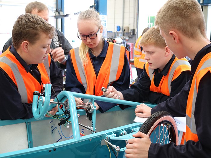 Droylsden Academy students construct their car