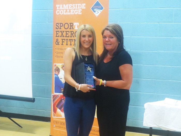 Sports student, Hayley with Alison Williams.