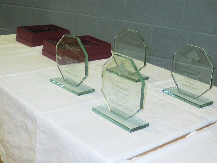 Tophies for the annual awards.