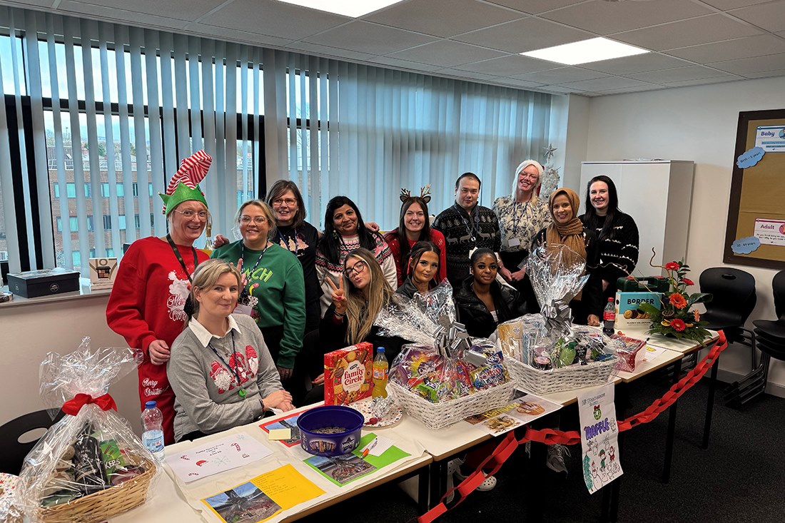 Staff and students during the fair
