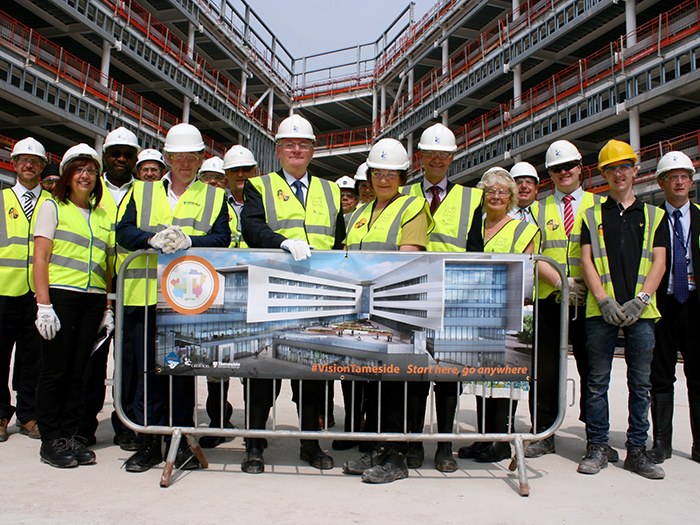 Officially topping out the building