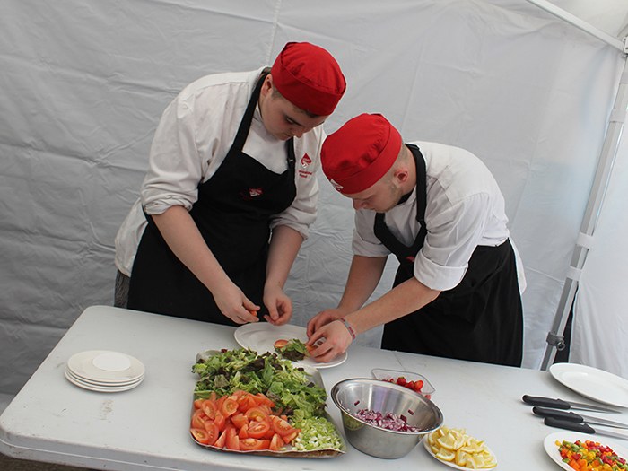 Food students prepare meals