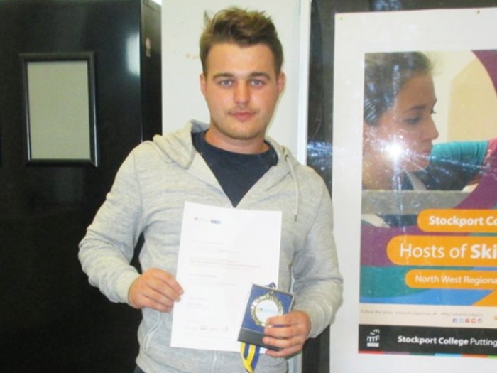 Jake with his certificate