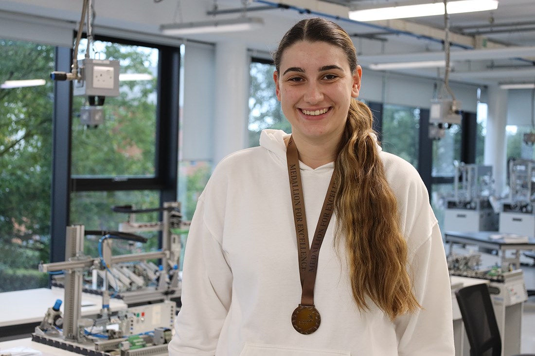 Lucy with her medallion