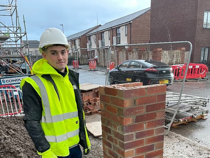 Luke is now a full time bricklayer with Cara