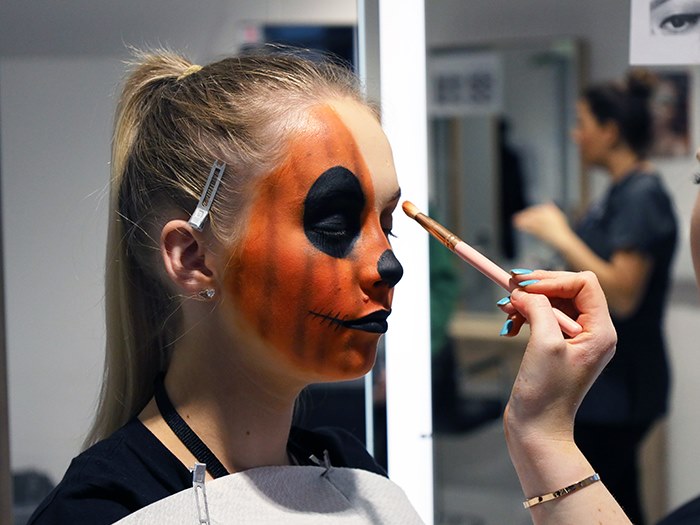 Makeup students also demonstrated their skills