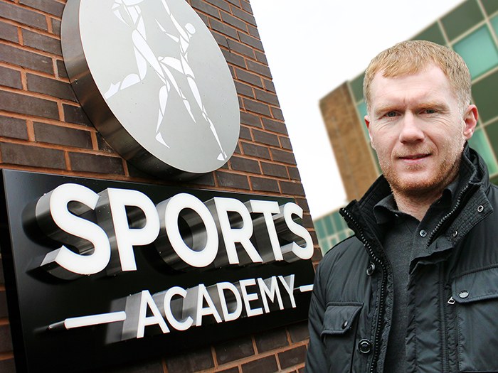 Paul Scholes officially opens the Sports Academy.