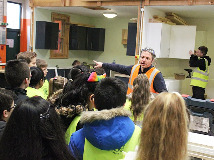 Pupils learn about woodwork in joinery