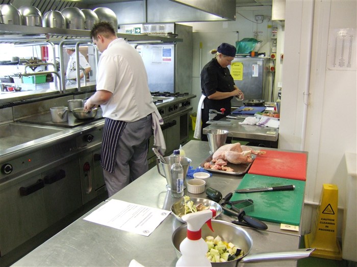 Sandra preparing her winning dishes.