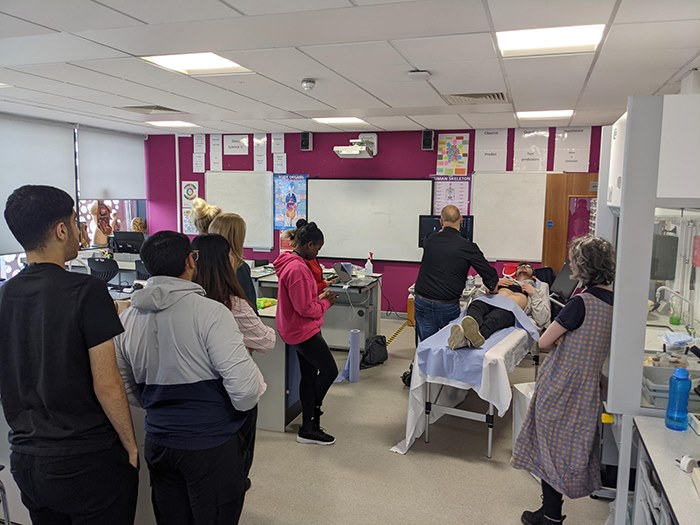 Students were able to practice using the equipment