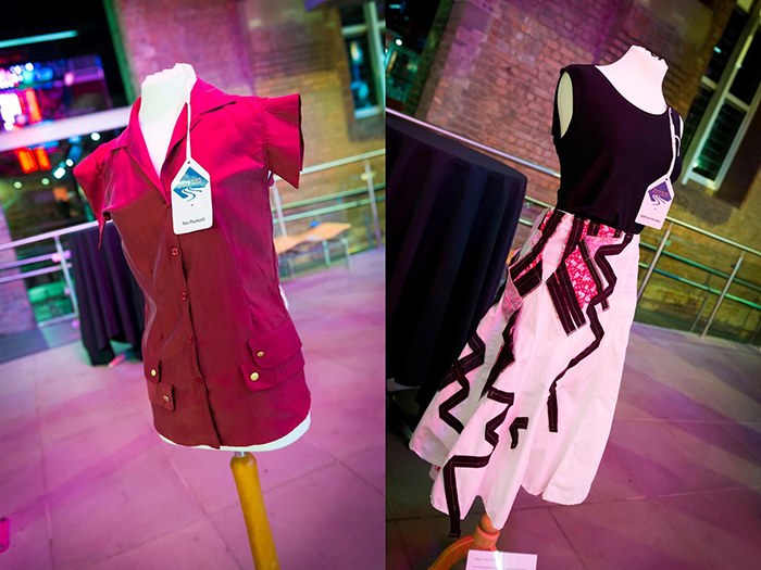 Fashion designed by Tameside College students, Nina Plunkett and Kathryn Randles.