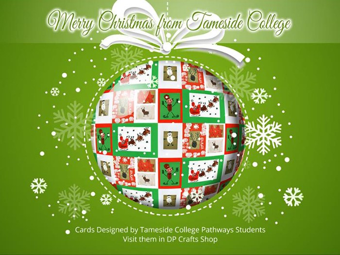Pathways students design college Christmas card