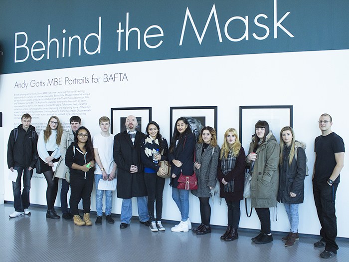 Photography students with Andy Gotts sixth from left.