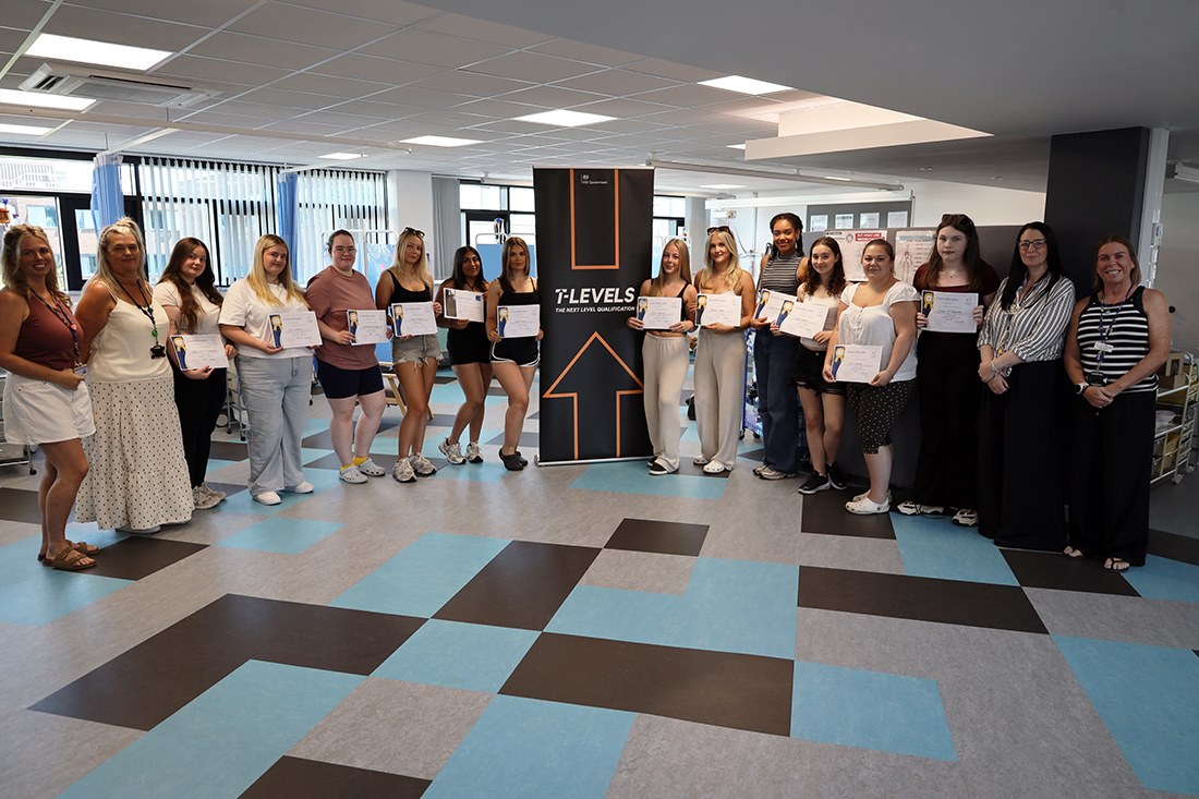 T-Level health students celebrate their results