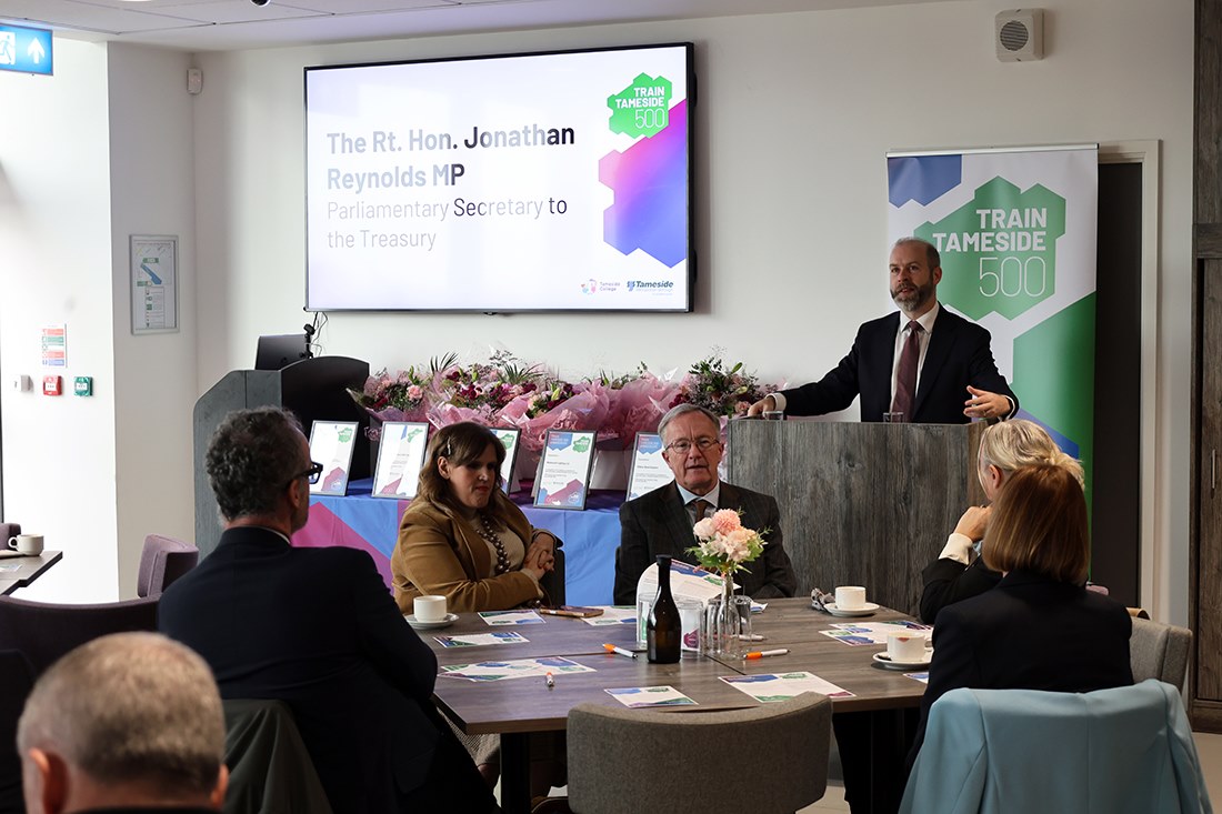 MP Jonathan Reynolds speaking at the event