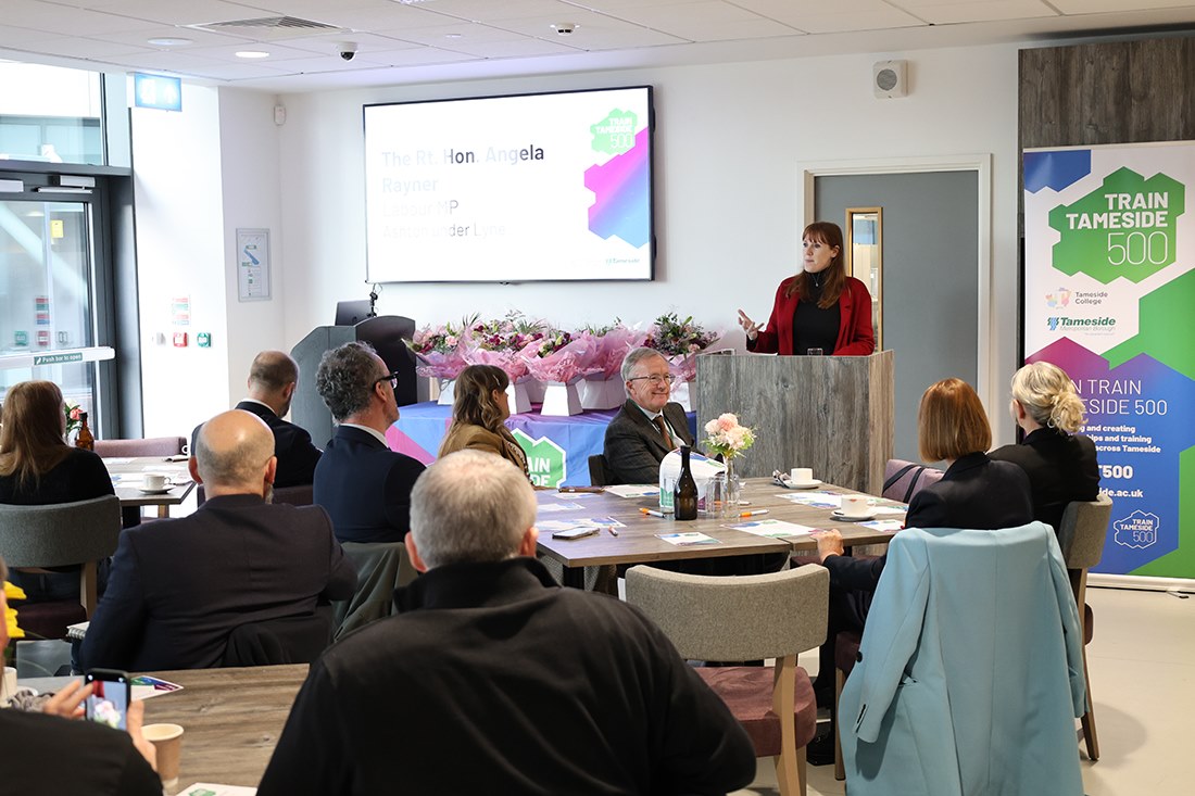 MP Angela Rayner delivering a speech during the event