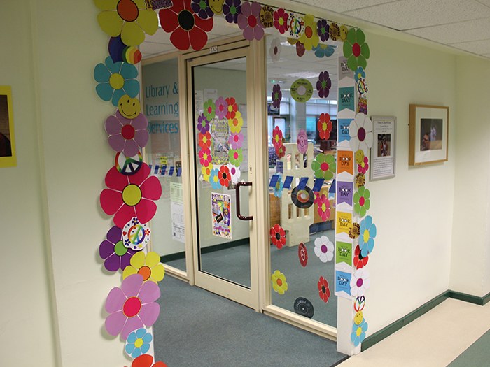 The College Library decorated for World Book Day.