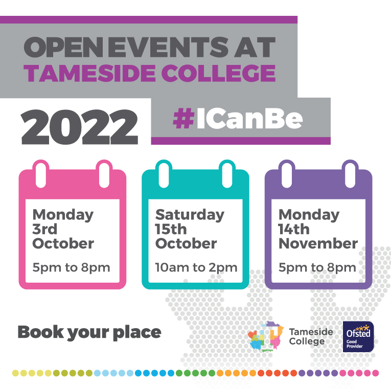 Visit Tameside College Open Events 2022